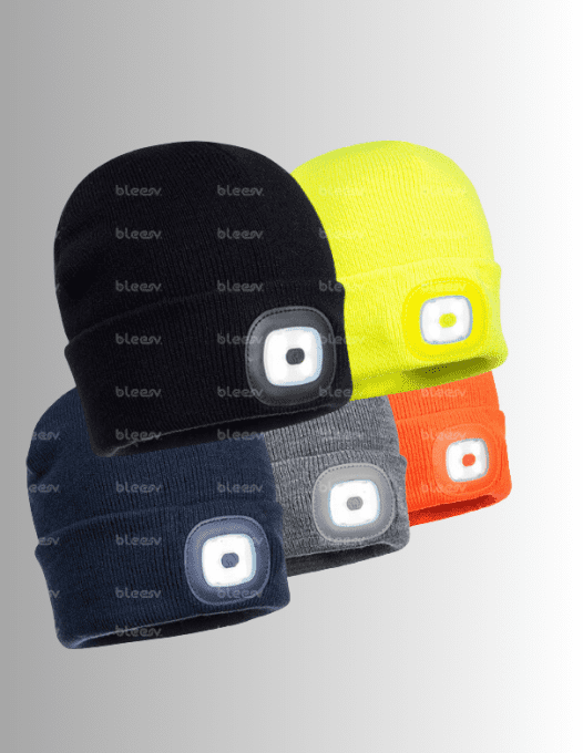 Bonnet avec lampe frontale LED rechargeable